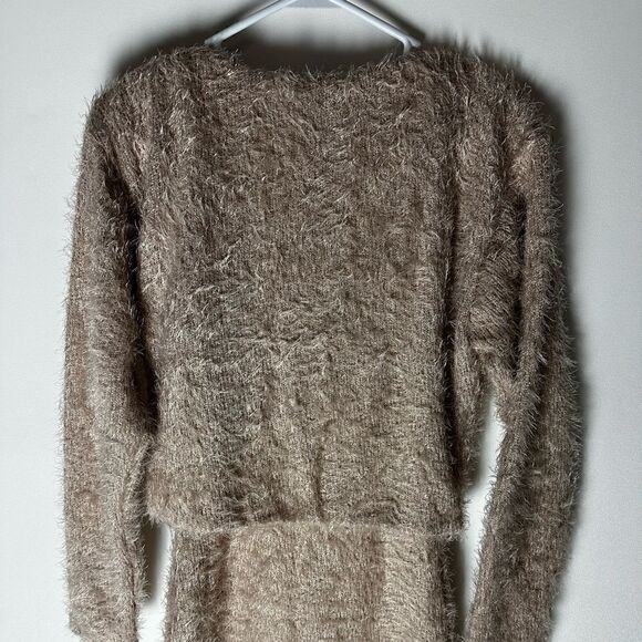 Tan Fuzzy cardigan top - Picture 7 of 10